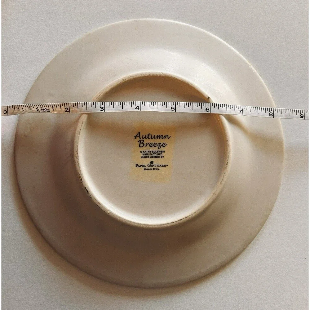 Stoneware Plate‎ Kathy Sulewski Papel Giftware Autumn Breeze Speckled Leaves